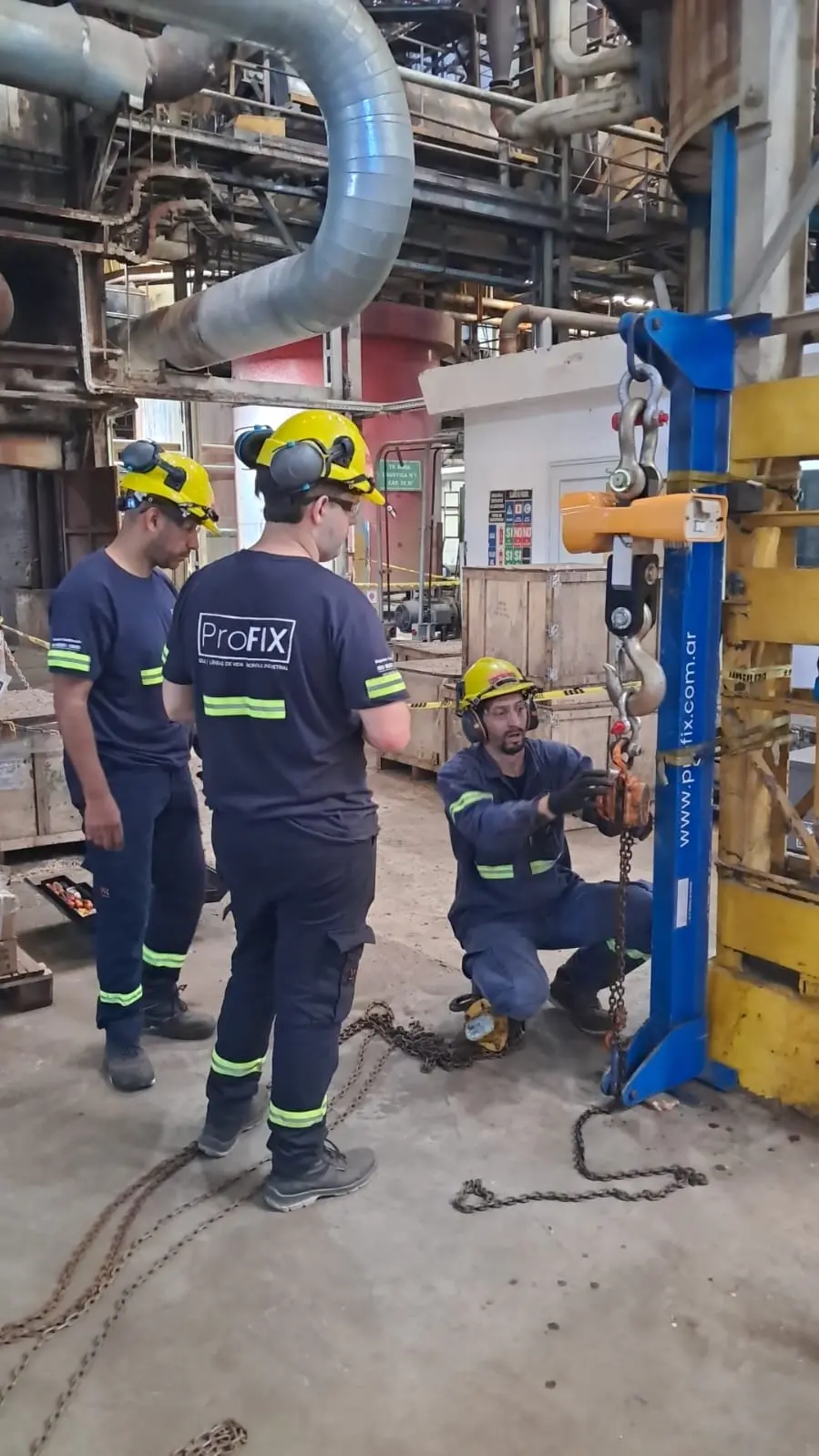 Inspección con prueba de carga de aparejos manuales